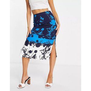 Ted Baker Selaah Bluebell Side Slit Midi Skirt NWT size 2